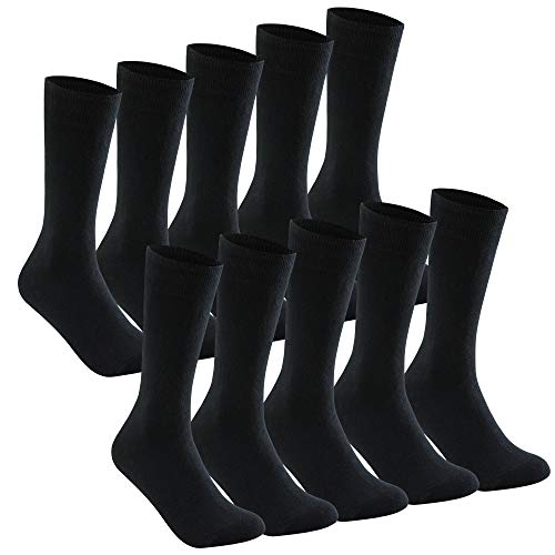 YOUCHAN Calcetines Hombres Mujeres 14 Pares Ejecutivos Negros de Algodón Transpirables Uso Diario-Negro-4750