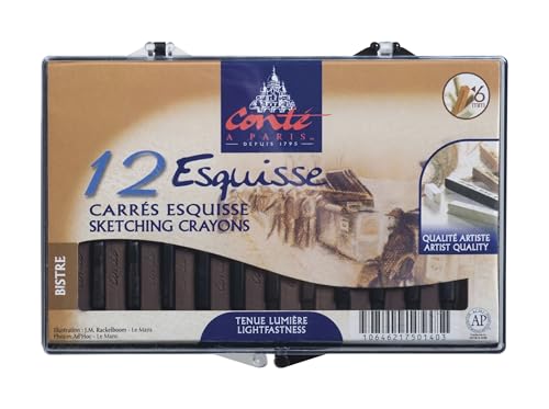 Crayon Conte Bistre Sepia Pack of 12