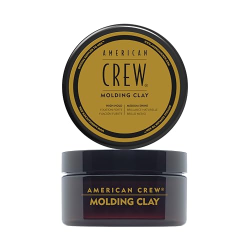 American Crew Molding Clay, Fibra de Fijación Fuerte y Brillo Medio, Ideal para Pelo Corto, Proporciona Textura y Forma Moldeable, Para Todo Tipo de Cabellos, 85g