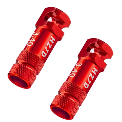 HZJD Bike Presta Valve Caps, red, Integrated Core Spoke Removal Function(2 Pack)
