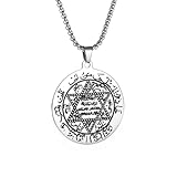 Collar para mujer, collar hebreo judío vintage con estrella de David para hombre, Israel, Salomón, Cabalá, joyería de medalla de seis puntas