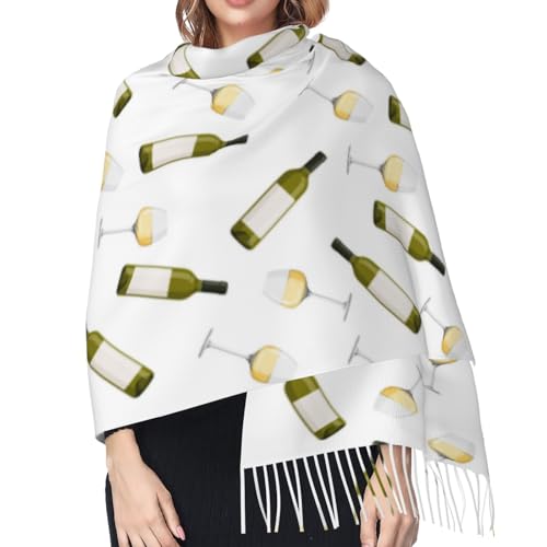 Scarf For Women Champagne Bottle And Glasses Pashmina Shawl Wraps For Women Travel Scarves Evening Dresses With Tassels4