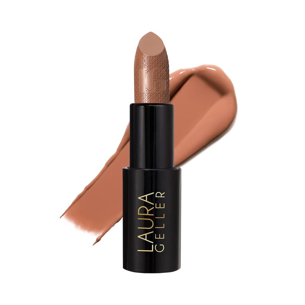 LAURA GELLER NEW YORK Iconic Baked Sculpting Lipstick, Creamy Full-Coverage Lipstick, Smooths Lip Lines & Defines Lips, Hydrating Long-Lasting Color - Caramel Glacé