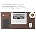 Bedsure Genuine Leather Desk Pad, Office Desk Mat Blotter on top of desks, Large Computer Desk Mat, Waterproof Non Slip Desk Pad Protector for Office and Home (Brown, 15.7x31.5 inches)