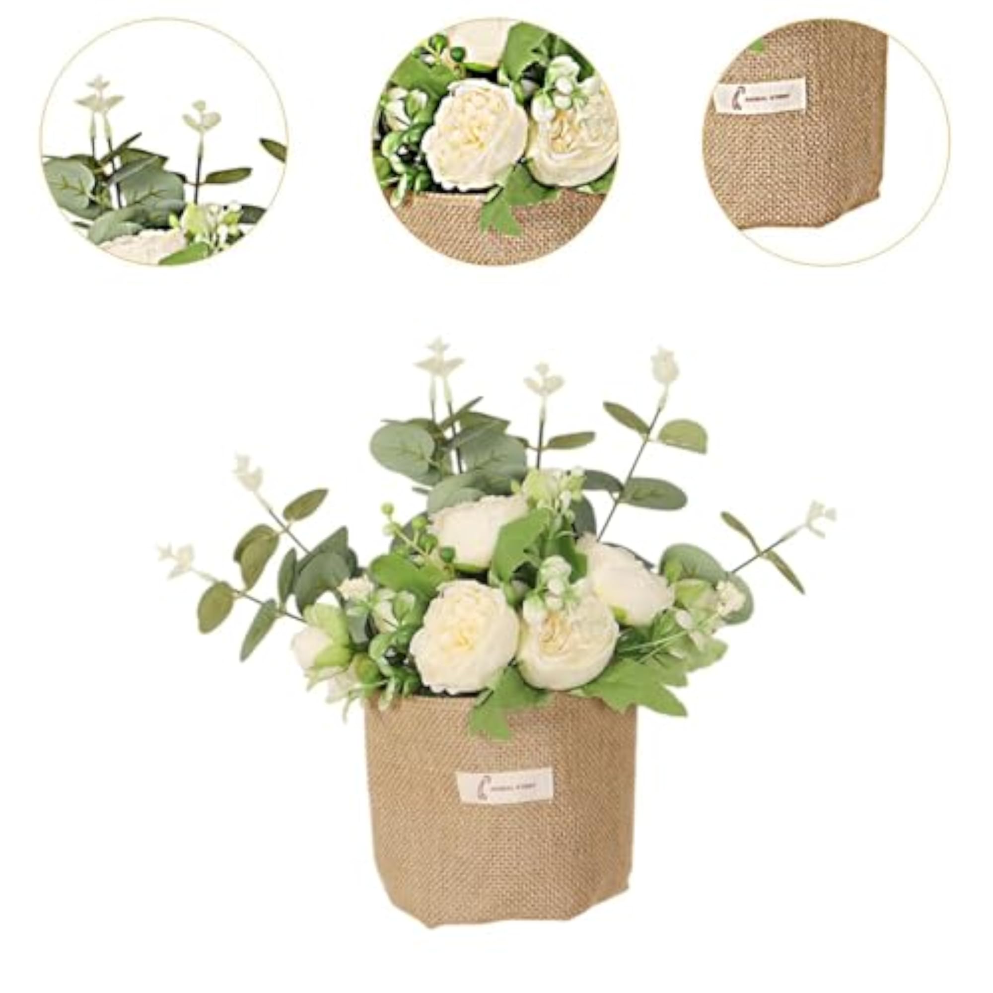 Artificial Hanging Flower Potted Plant Ornament for Bookshelf or Window