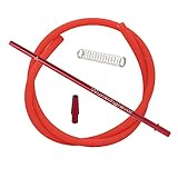 DIAMOND HOOKAH Premium Shisha Alumundstück mit Gravur 36 cm lang + Feder + Matt Silikonschlauch 1,50m + Schlauch Adapter Shisha Wasserpfeife Zubehör - Passend für alle handelsüblichen Shishas (Rot)