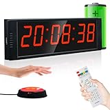 Ousmile Countdown Timer, 12/24H Orologio da Parete Digitale con Telecomando, Cronometro Sportivo con Pulsante di Avvio/Arresto, Portatile Timer di Intervallo Cronometro per Workout, Sport e Home Gym