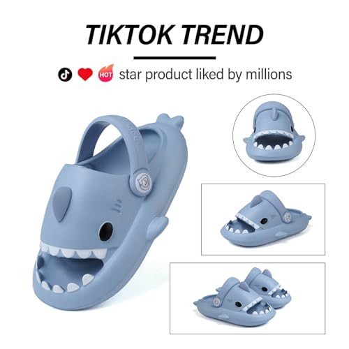 Kids Shark Slides, Shark Slippers for Kids Boys Girls, Cloud Pillow Slides with Thick Sole, Soft, Non-slip2