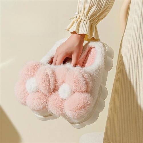 Women's Funny Plush Flower Slippers - Warm Anti Slip Winter Soft Cotton Slippers2