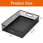 Elsjoy 2 Pack Desk Drawer Organizer Tray, Metal Mesh Desktop Storage Tray Office File Organizer with Handle, Portable Large Storage Basket for Office Supplies, Craft, Magazine, Paper - Image 2