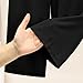 Girls Cotton Wide Leg Pants Elastic Waist Baggy Summer Long Trousers Teen Kids Solid Soft School (Black, 13-14 Years)