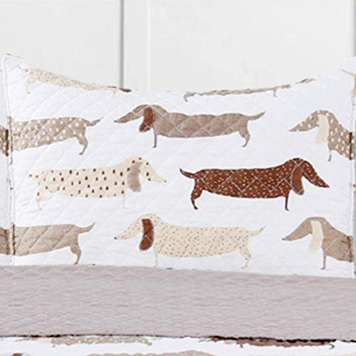 Sleeping Partners Dachshund Dogs Animal Quilt Set, Twin, Taupe #TOP3