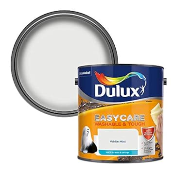 Dulux Easycare Washable and Tough Matt Emulsion Paint for Walls and Ceilings - White Mist 2.5 litres