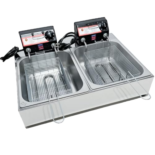 Fritadeira Elétrica Industrial 2 Cubas 10L - Grandes Quantidades em Frituras - Profissional (220volts) - Imagem 3