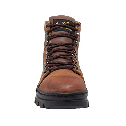 Ad Tec Women's 6" Lace Up Hiker or Work Boot - Durable Horse Leather, Padded Collar, Cushioned Insole, Oil and Slip Resistant Hiking Boots - Brown3