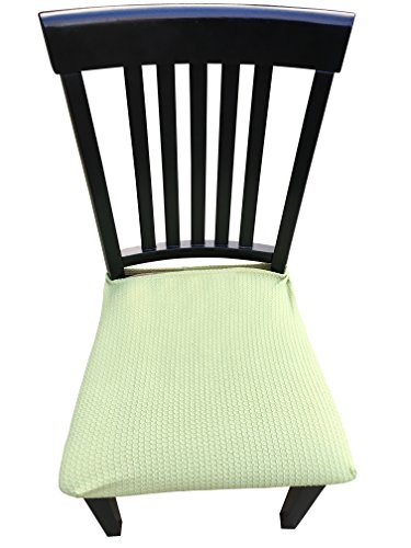 Waterproof Dining Chair Cover Protector - Pack Of 2 - Perfect For Pets, Kids, Elderly, Restaurants, Party - Machine Washable, Elastic, Removable, Premium Quality, Clean The Mess Easily (Light Green) #TOP3