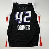 Facsimile Autographed Brittney Griner Phoenix Black Reprint Laser Auto Basketball Jersey Size Men's XL