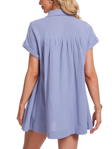 Image of Breezy Lane Beach Cover Up for Women Button Down Shirt Swimsuit Coverup Bathing Suit Cover Ups for Swimwear Vacation