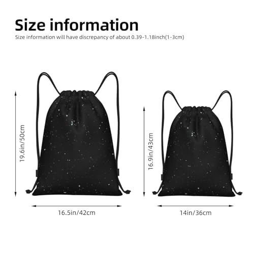 black glitter Print Drawstring Bags,Gym Sport Sack Drawstring Bag Suitable for sport Swimming Travel.4
