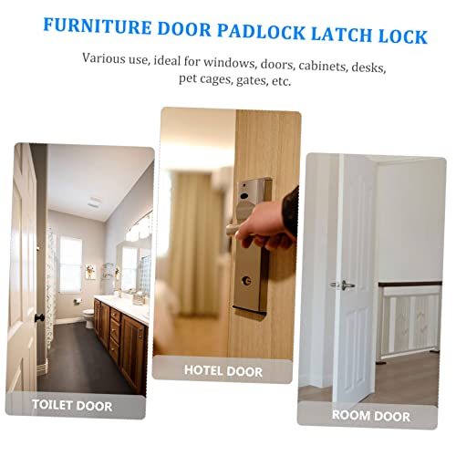 Image of DOITOOL 2pcs Stainless Steel Right Angle Door Buckle Lock Easy Install Security Latch for Home Cabinet Degrees Hasp for Doors Durable Accessory Black