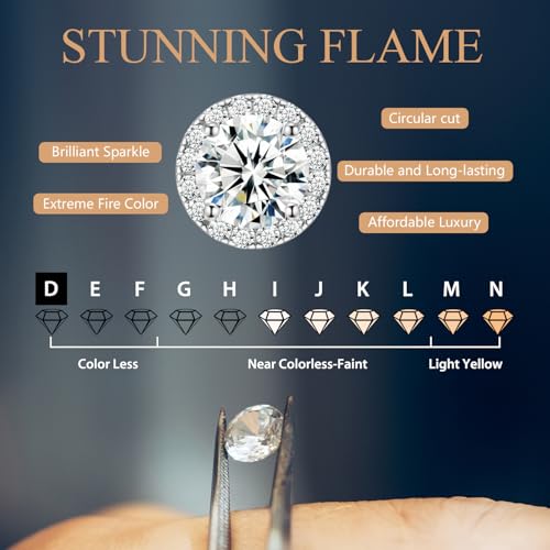 Jewelry Moissanite Stud Earrings, S925 Sterling Silver Unisex Earring, Gold/Silver Earrings For Men Women Gift3