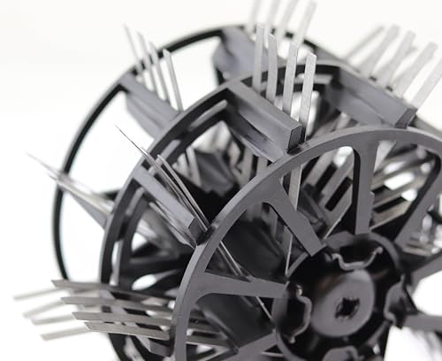 CON:P Putzwerfer - chromfarbig/rot - mit Stahlfederwalze, Kurbel & Abstreifer/Putzmaschine/Verputzmaschine / BP844000