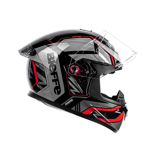 Bieffe Capacete Fechado Moto B-12 Phanton Preto/Grafite 62 com spoiler traseiro