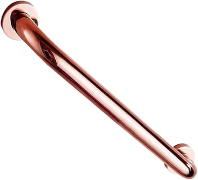 Brass Shower Grab Bar, Gold Anti-Slip Bathroom Safety Grab Bar, Sturdy Handrail for Elderly Seniors Handicap, Armrest Support Assist Grip for Shower Tub ToiletSize21-Inch,ColorRose Gold