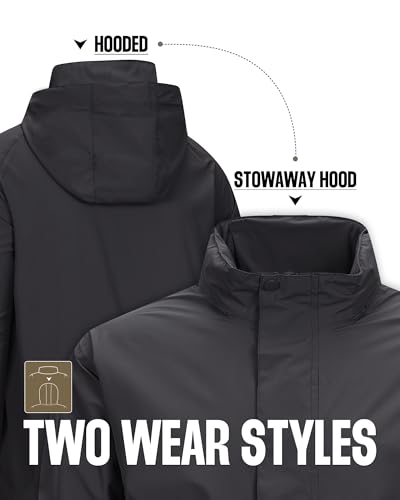 Image of 33,000ft Men's Packable Rain Jacket Waterproof Lightweight Raincoat Rain Shell with Hood for Outdoor Hiking Golf Travel