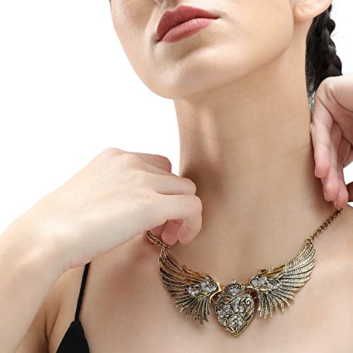Image of SOHI Contemporary Necklace for Women and Girls, Necklace with Chain detailing for women, Statement jewellery, Fashion Jewellery for women, Imitation, ladies