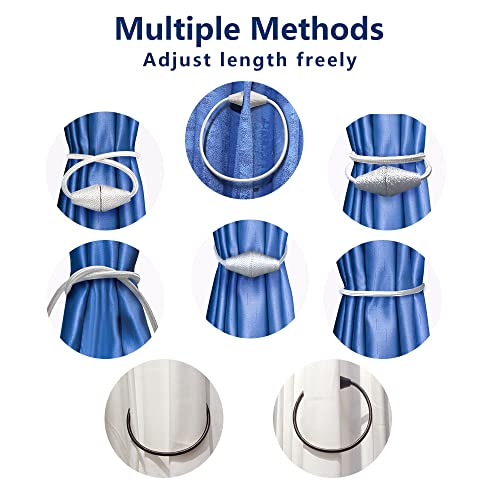 Window Curtain Holdbacks Magnetic Curtain Tiebacks, Upgraded 16 Inch Home Office Decorative Twist Tie Backs For Blackout Sheer Window Treatment, White #TOP5