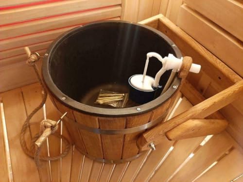 Hoohla Cold Bucket Shower with Plastic Insert, Sauna Shower Bucket, 4.2 gal 16 liters