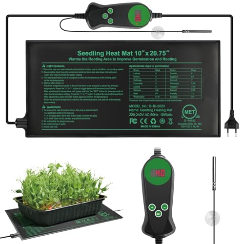 RIOGOO Controlador Digital de termostato de Esterilla térmica para germinación de Semillas, Reptiles y elaboración de Cerveza a 68-108 ° F