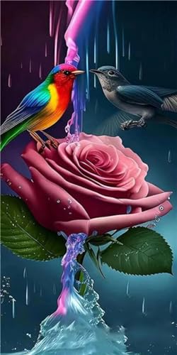 Diamond painting complet rose abstraite 5D pour broderie diamant 90x180 cm