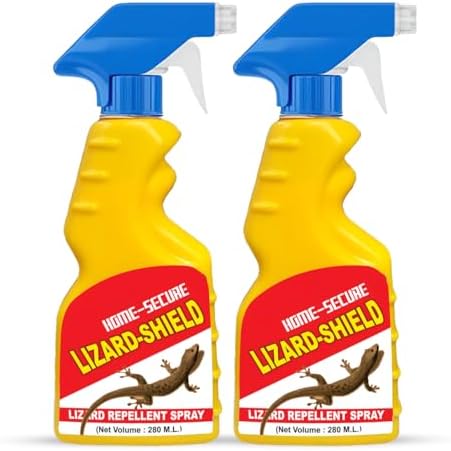 Home-Secure Lizard-Shield Lizard Repellent Spray-280ml | Natural | Chemical-Free | Non-Toxic | 90 Days Protection | Lime Scent (Pack of 2)