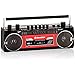 Produktbild Roadstar RCR-3025EBT Boombox mit Kassette (Kassetten-Rekorder, FM-Radio, Bluetooth, USB, SD, USB/SD Encoding, Kopfhörer-Anschluss), rot, RCR-3025EBT/RD