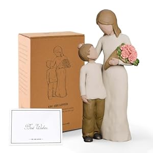 Mother and Son Figurines Statues, Sculpted Hand-Painted Mom and Child Statues Gifts for Mother’s Day Anniversary Birthday Home Decor