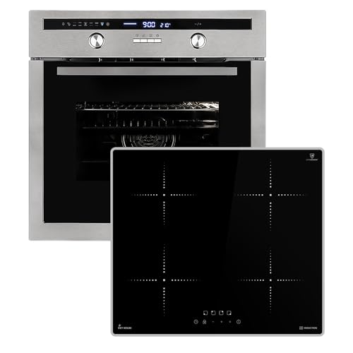 KKT KOLBE Autarkes Herdset: 60cm Einbaubackofen EB8013ED + 59cm Induktionskochfeld IH85900ED | Drehspieß | Kerntemperaturfühler | Grill | Heißluft | Teleskopauszüge | Automatik-Timer | SET8013IH859ED