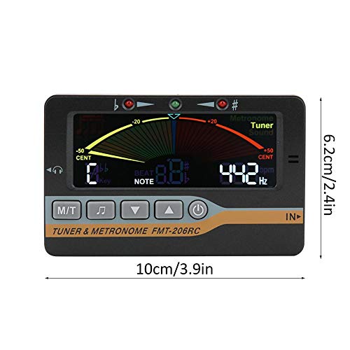 Metrônomo digital 3 em 1 eletrônico com clipe de captador para sax, trompete, cabaça, flauta de bamb