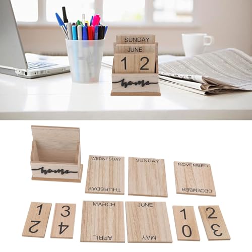 Calendario perpetuo retro de madera maciza para no comprar agendas 2
