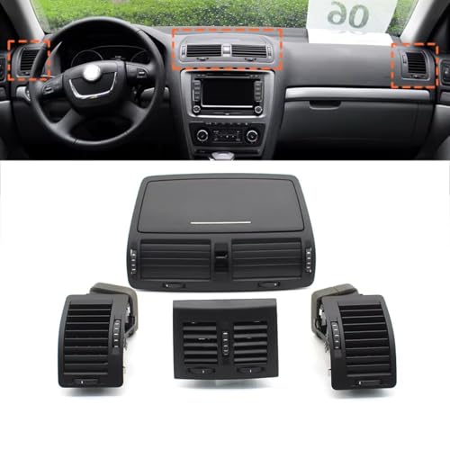 Grille d'aération Skoda Octavia 2004-2014 climatisation centrale et latérale 3pcs - 2