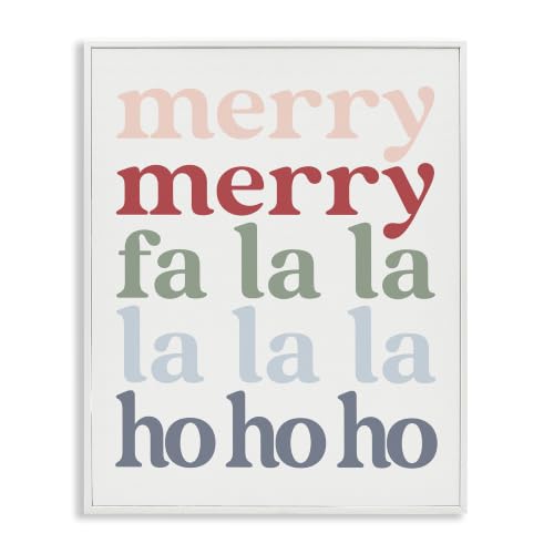 Merry Fa La Festive Typography, 11 x 14 Inch Framed Giclée Print