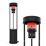 Terra Hiker 55,000 BTUs Outdoor Patio Heater, Commercial Gas Heater, Standing Garden Heater with Wheels for Restaurant, Bar, BBQ, 15-Minute Assembly (Dark Black)