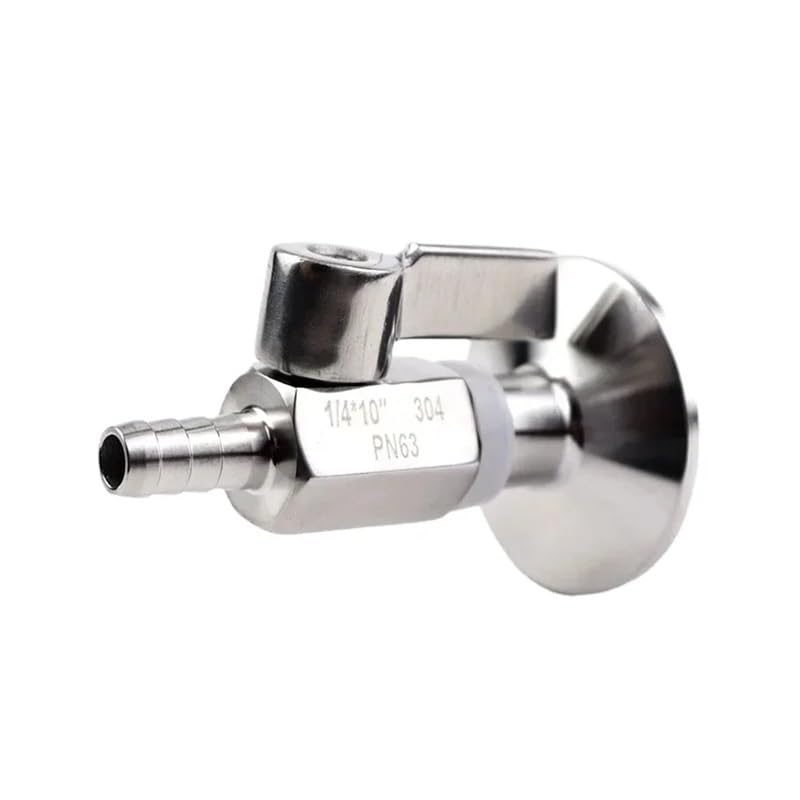Válvula de bola de acero inoxidable de 1,5" con abrazadera Tri Clamp y maneta de 10 mm