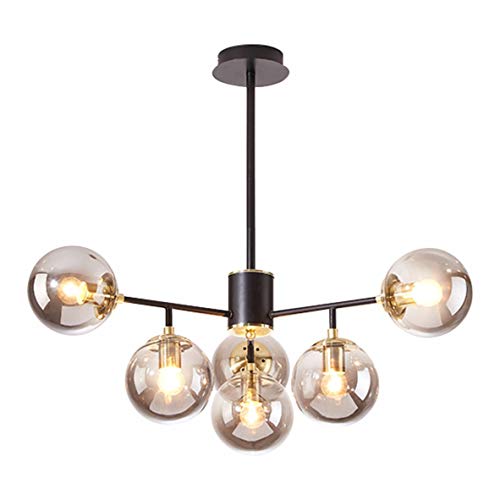 Lustre 6 lumières mat plafonnier salon suspension salle à manger