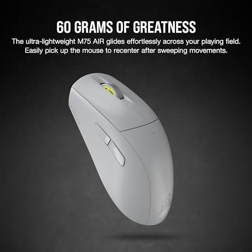Image of Corsair M75 AIR Wireless Ultra Lightweight Gaming Mouse MM100 Cloth Mouse Pad - 2.4GHz & Bluetooth - 26,000 DPI - High-Performance Mouse Pad - Optimized for Gaming - Light Gray