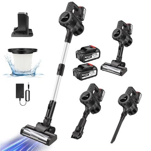 AUTOFU Cordless Vacuum Cleaner, 30KPA Stick Vacuum Cleaners Cordless Powerful 2 Speeds 6 in 1 Lightweight Vacuums with 70Min Detachable Rechargeable Battery for Pet Hair/Hardwood Floors/Tile, Black