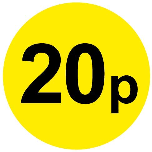 Permanent Adhesive - Black & Yellow 30mm Price Stickers/Labels from 10p to £5.25, 200, 20p — image 1