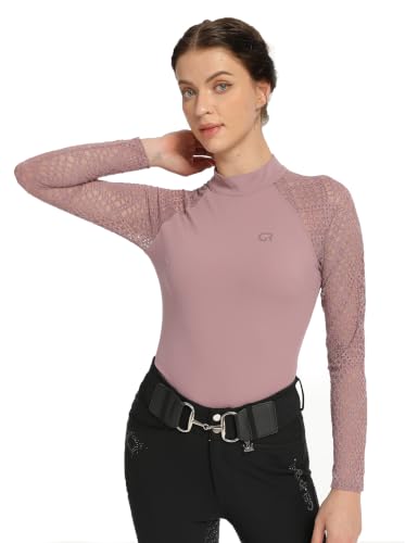 GemRebel Long Sleeve Horse Riding Top, Women's Equestrian Show Shirt