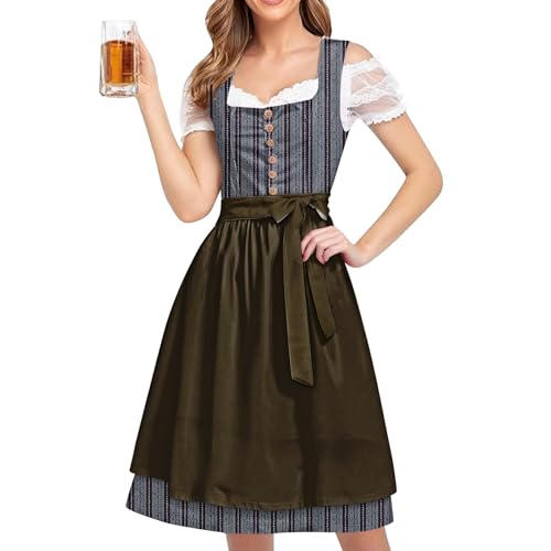 Robe traditionnelle Dirndl chic en dentelle fine pour cérémonie et grand mariage